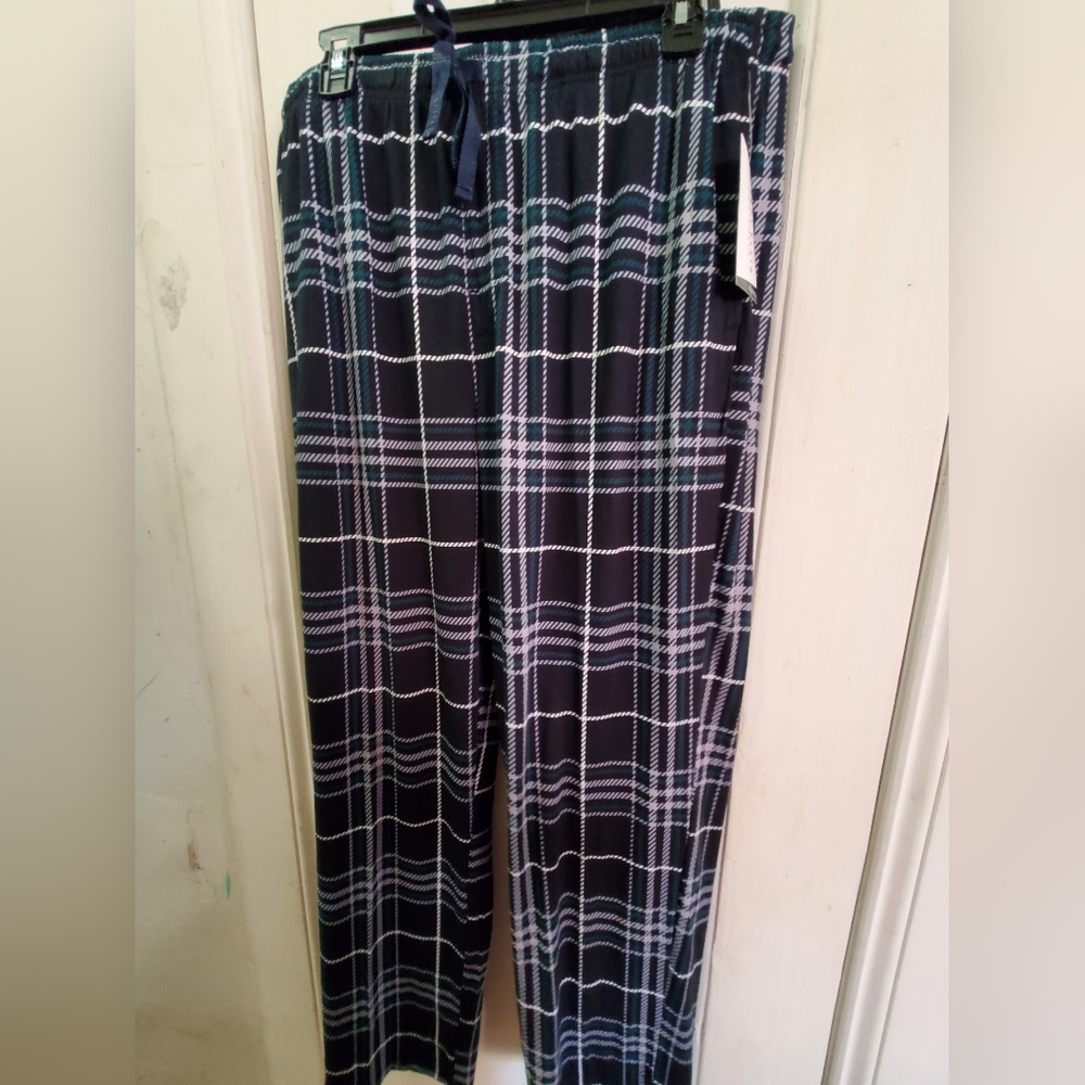 Perry Ellis Portfolio Men's Plaid Knit Pajama Pants - Dark Green - Picture 6 of 6